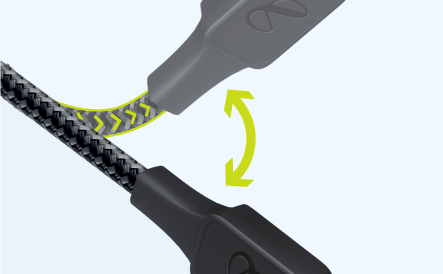InstantConnect USB-C to USB-C Entwickelt, um lange zu halten, mit einer Lebensdauer von 35.000 Biegungen - Image