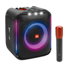 JBL PartyBox Encore - Black - Portable party speaker with 100W powerful sound, built-in dynamic light show, included digital wireless mics, and splash proof design. - Hero