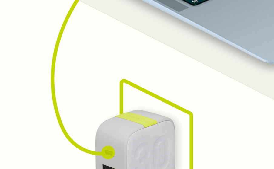 InstantCharger 30W 2 USB Schnelles Laden von Laptops mit USB-C-Anschluss - Image