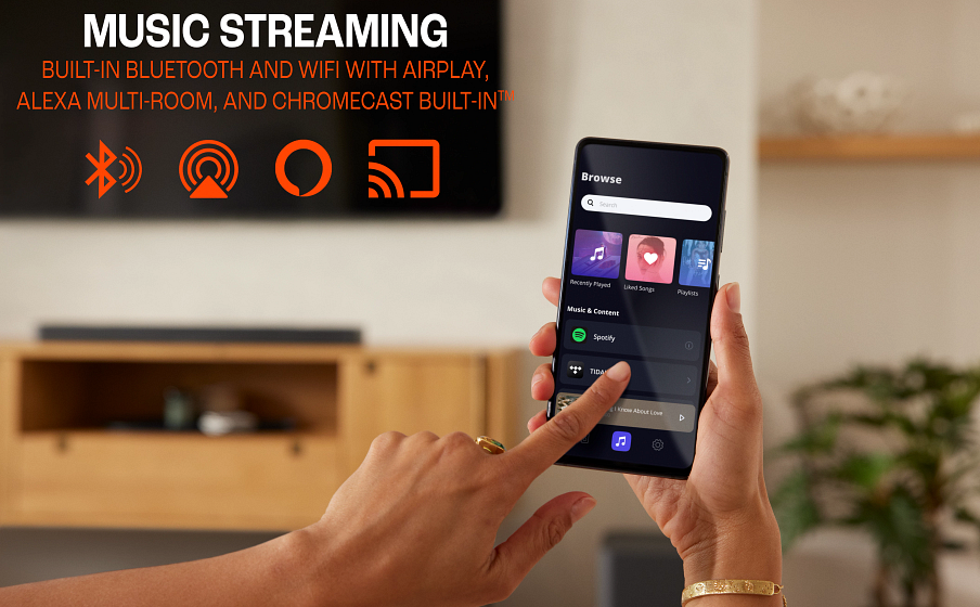 BAR 1000 Integrierte Services wie AirPlay, Alexa Multi-Room Music (MRM)* und Chromecast Built-in™ - Image