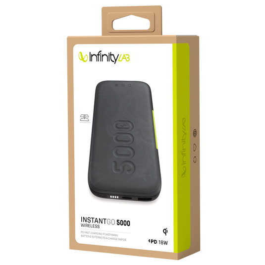 InstantGo 5000 Wireless - Black - 18W PD fast charging power bank with wireless charging - Detailshot 5 image number null