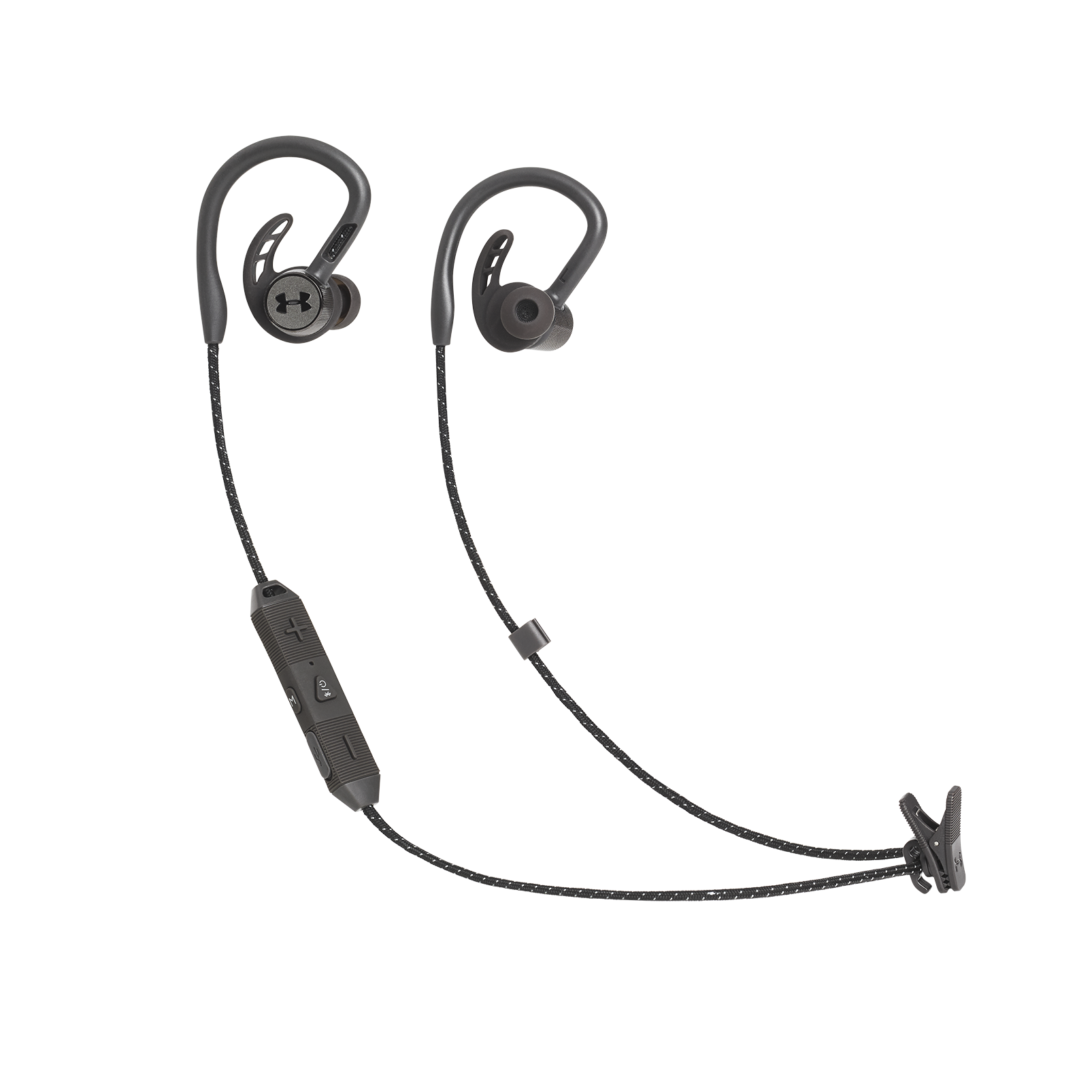 UA Sport Wireless PIVOT - Black - Secure-fitting wireless sport earphones with JBL technology and sound - Hero