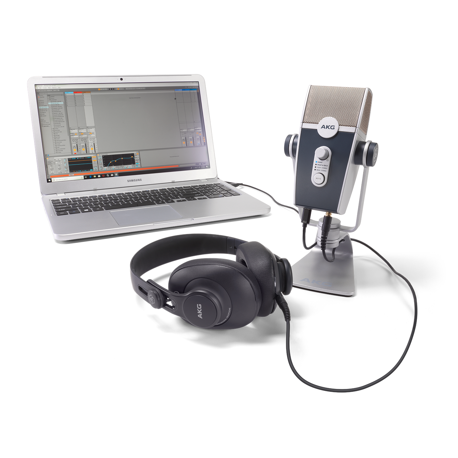 AKG Podcaster Essentials - Black / Gray - Audio Production Toolkit: AKG Lyra USB Microphone and AKG K371 Headphones - Detailshot 2