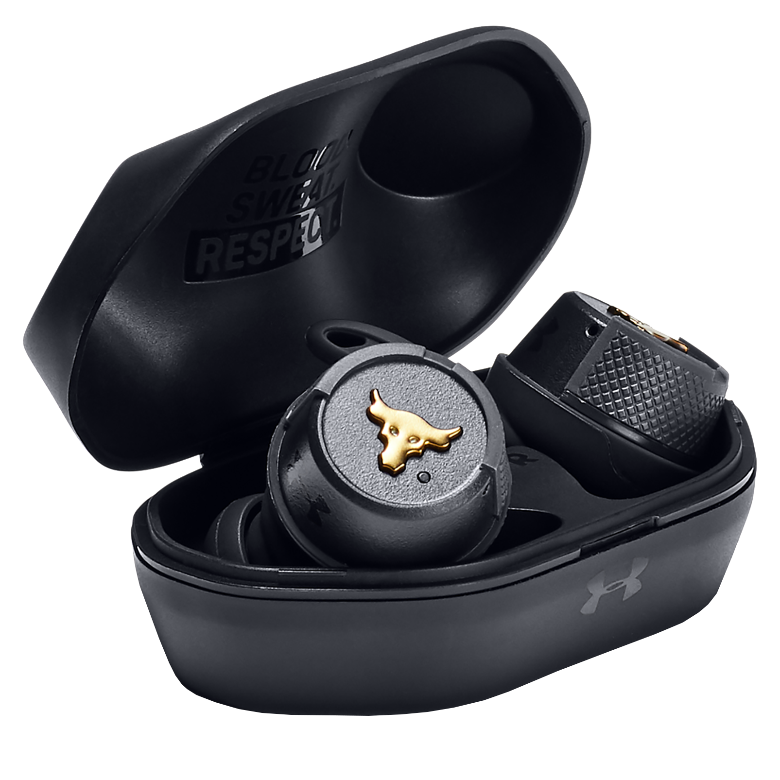 UA Project Rock True Wireless – Engineered by JBL - Black - True wireless sport headphones to maximize each and every workout, with JBL technology and sound - Detailshot 4